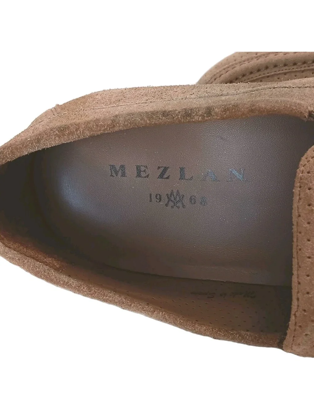 Mezlan Men's Slip-On Loafers Brown Suede Size 11.5 M Dress Shoes Perforated